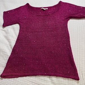 Boston Proper light weight sweater top. Sequins, size M. Sparkle